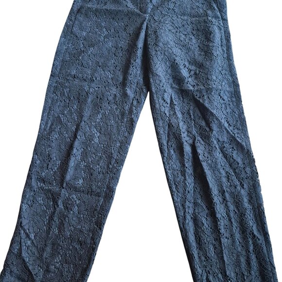 J.Crew Lace Overlay Black Pants Size 4 - Picture 1 of 6